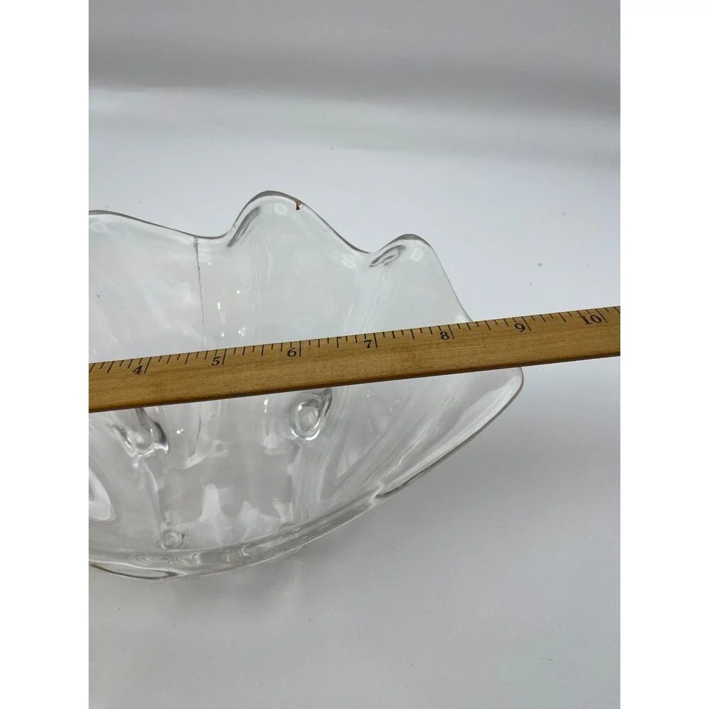 Set of 4 Small Clam Shell Style Clear Art acrylic bowl 9”Decorative Serving dish